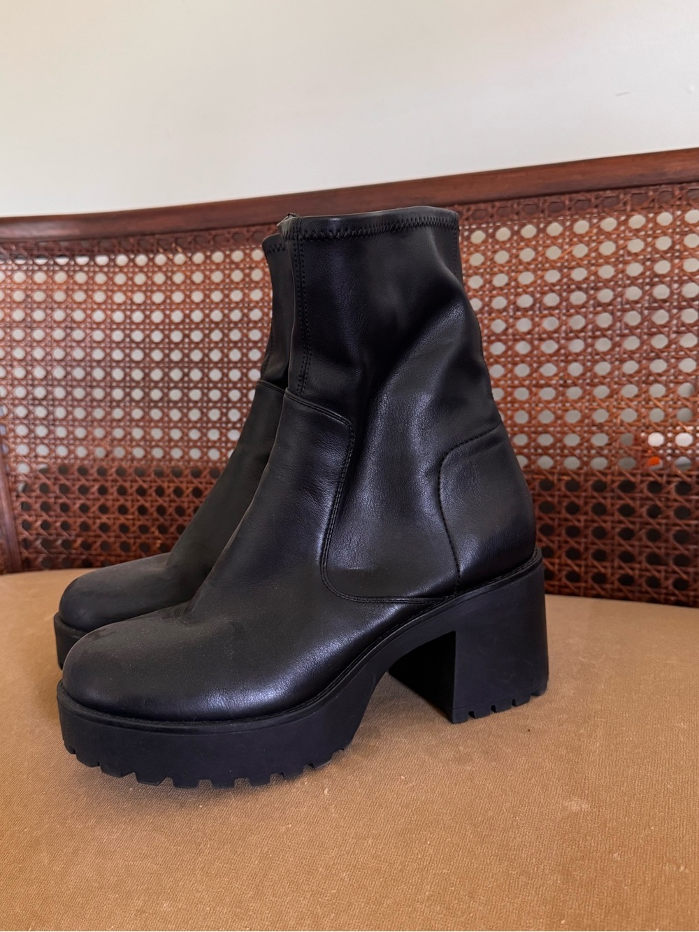 Call It Spring Black Chunky Platform Heeled Ankle Boots